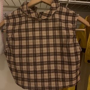 cider brown checkered cropped turtleneck